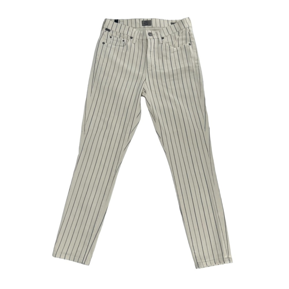 Citizens Of Humanity Cream Crop High Rise Skinny Pinstripe Jeans Size 26 Women’s
